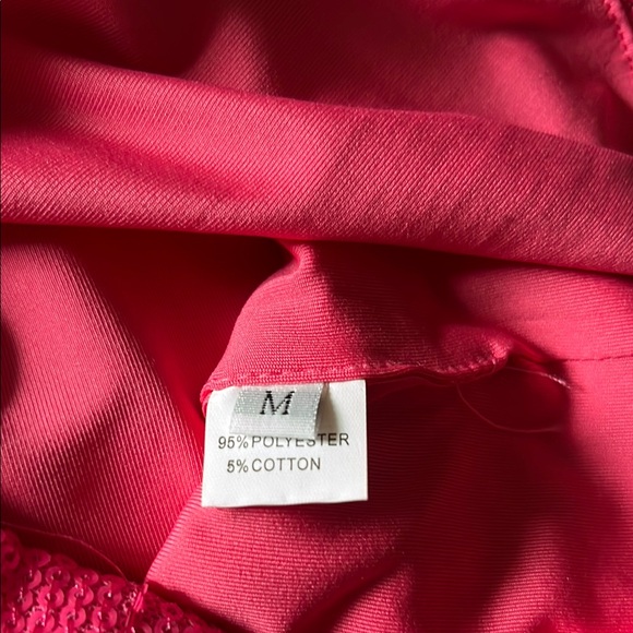 Pink Sequined Feather Trim Mini Dress - Picture 3 of 11